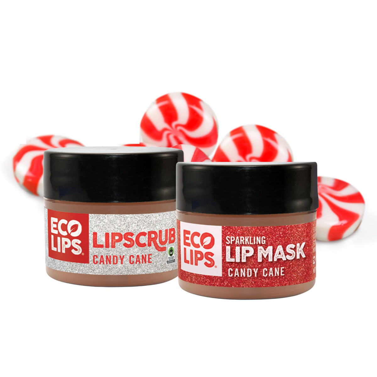 Eco Lips Vanilla Mint Candy Cane Lip Scrub close-up showing gentle exfoliation for smooth lips