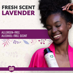 ecoLove creamy lather demonstrates non-drying formula ideal for sensitive skin.