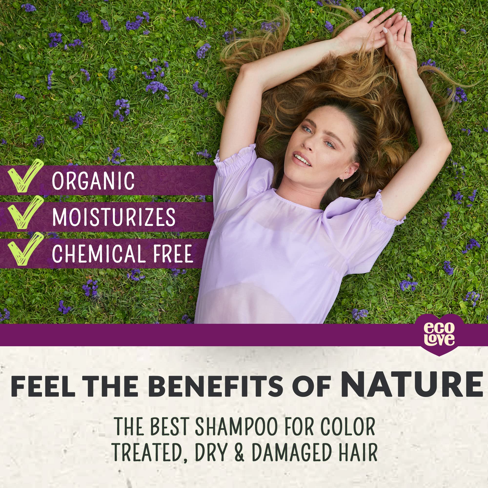 Blueberry extract in ecoLove shampoo nourishes and moisturizes hair.