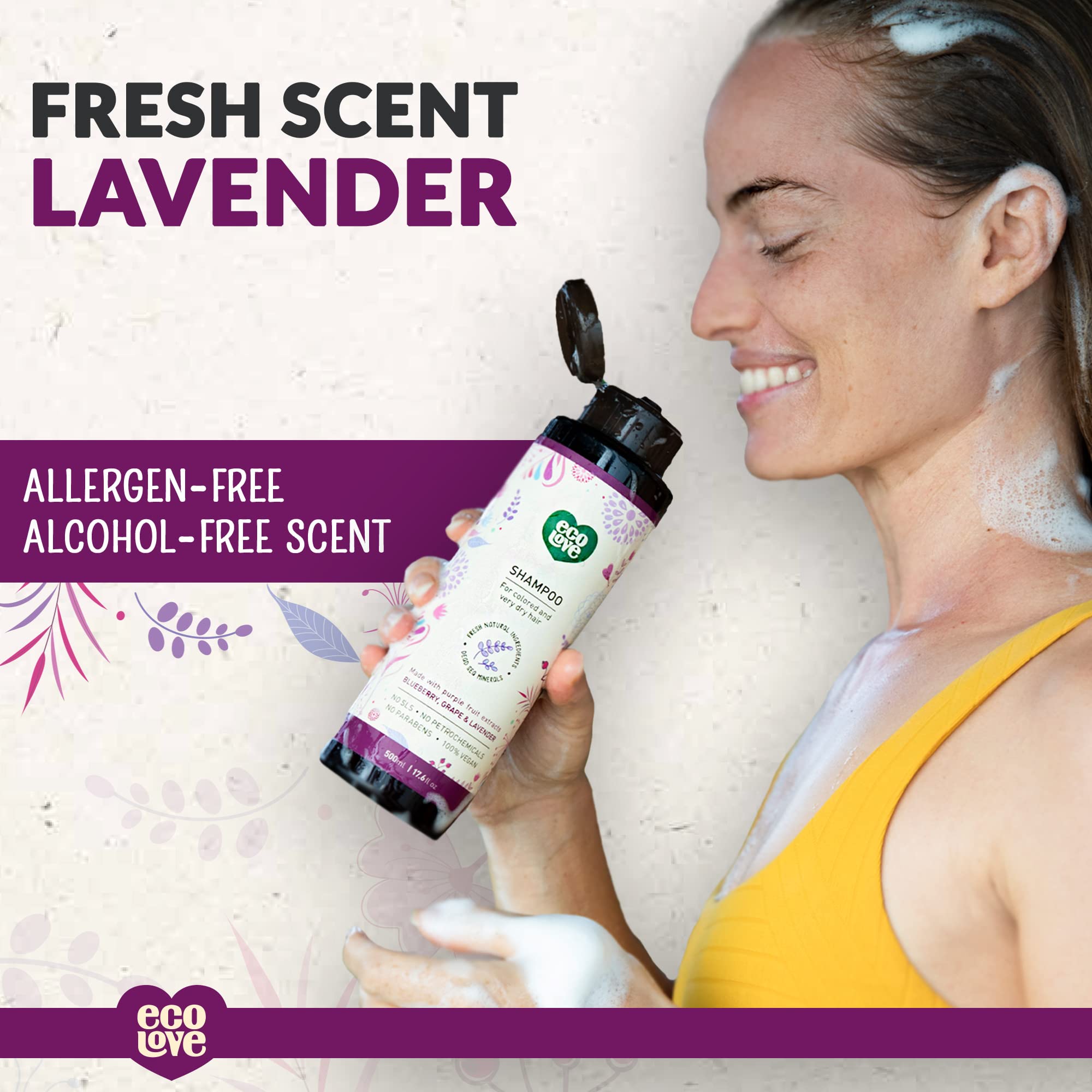 Grape extract supports hydration for very dry hair.