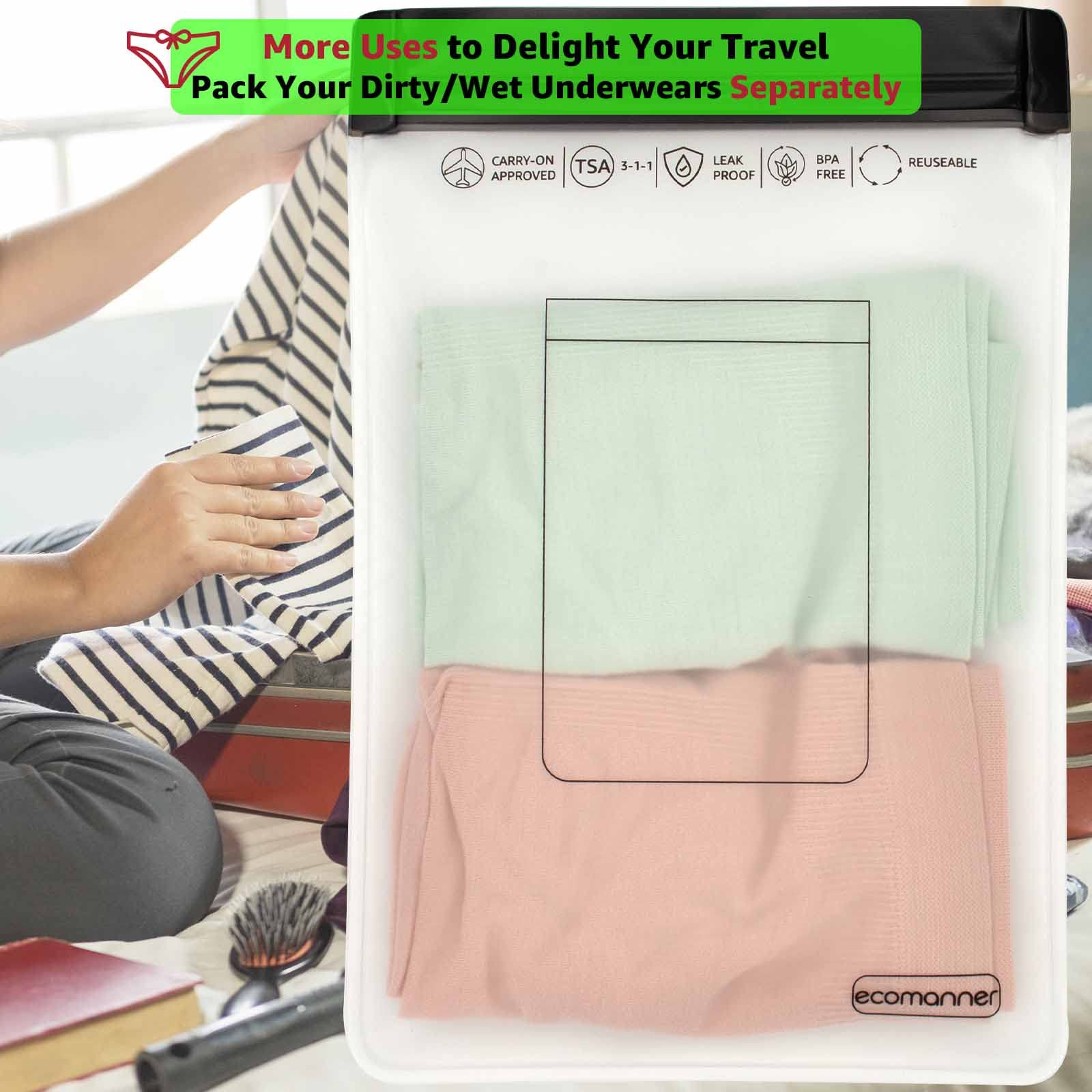ECOMANNER versatile set for toiletries, cosmetics, passports, and electronics.