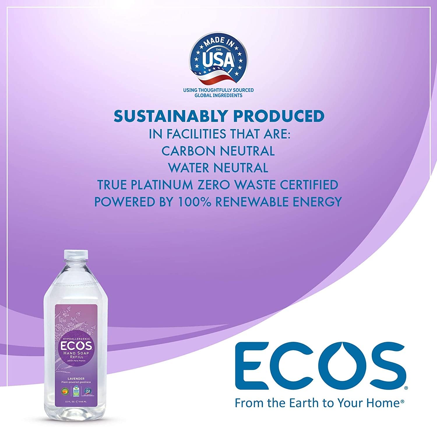 ECOS logo and recyclable carton highlighting eco-friendly choice
