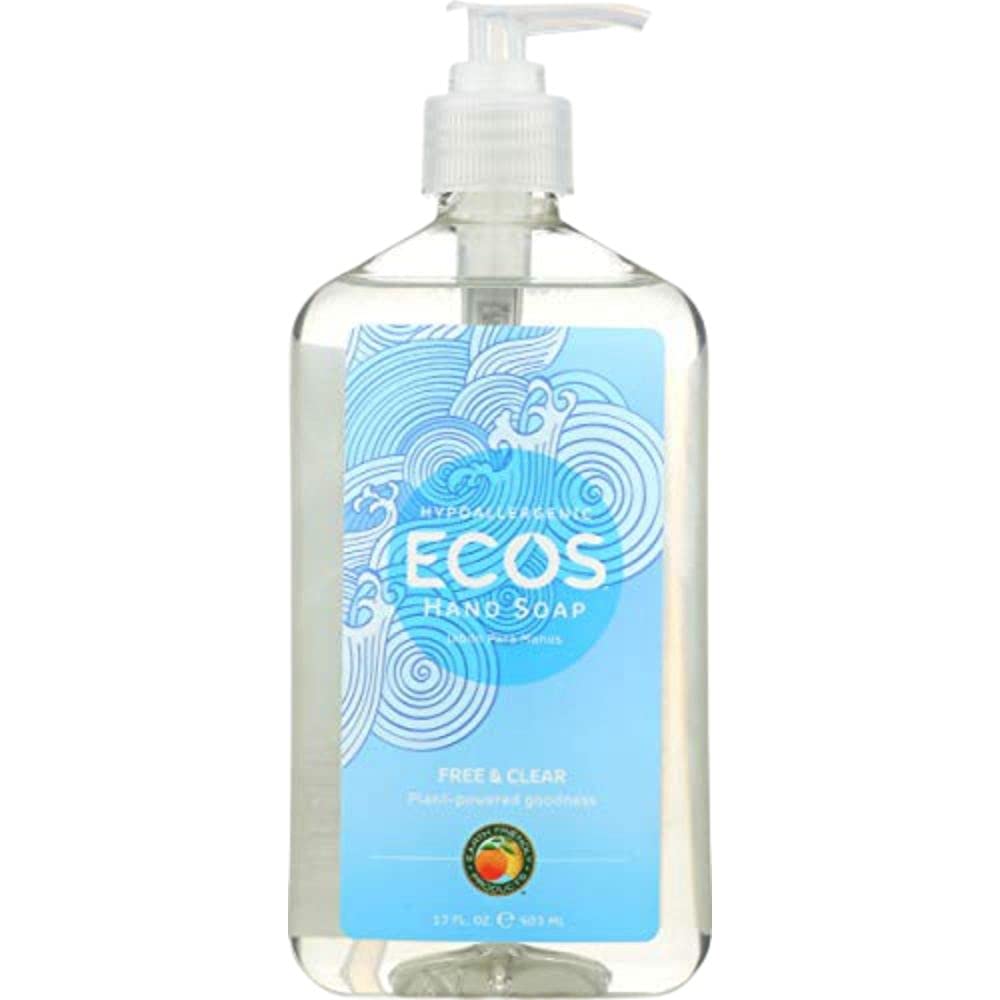 ECOS Free And Clear Hand Soap bottle for daily handwashing, 17 oz