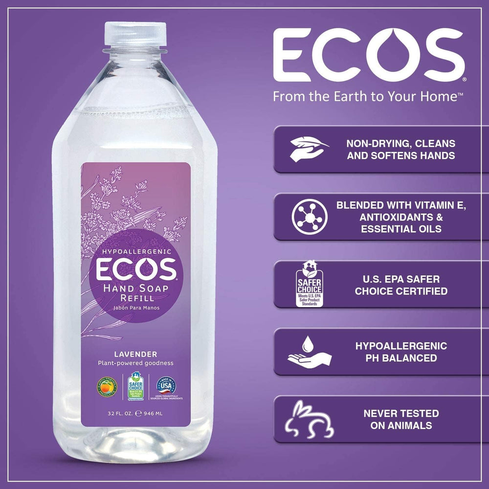 Hands lather with ECOS Lavender Hand Soap Refill