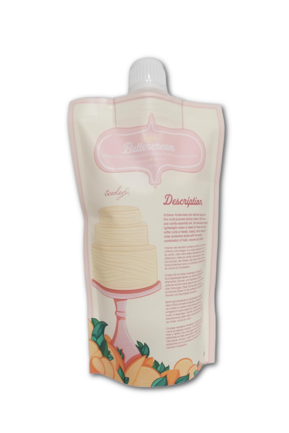Ecoslay Lemon Buttercream styling cream bottle for soft hold and daily hydration