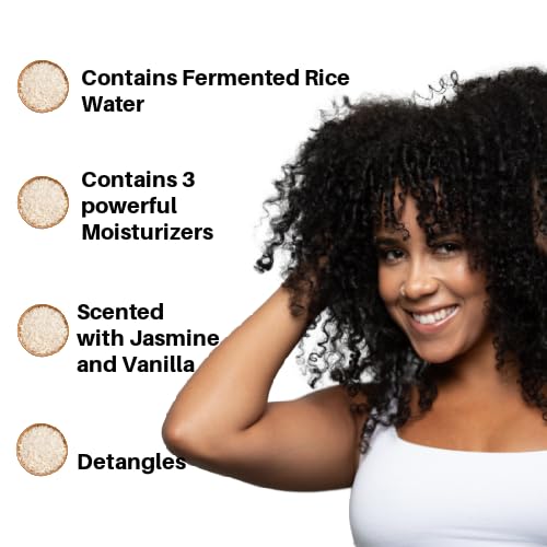 Ecoslay Rice Pudding Leave-In Cream close-up showing nourishing detangling formula.