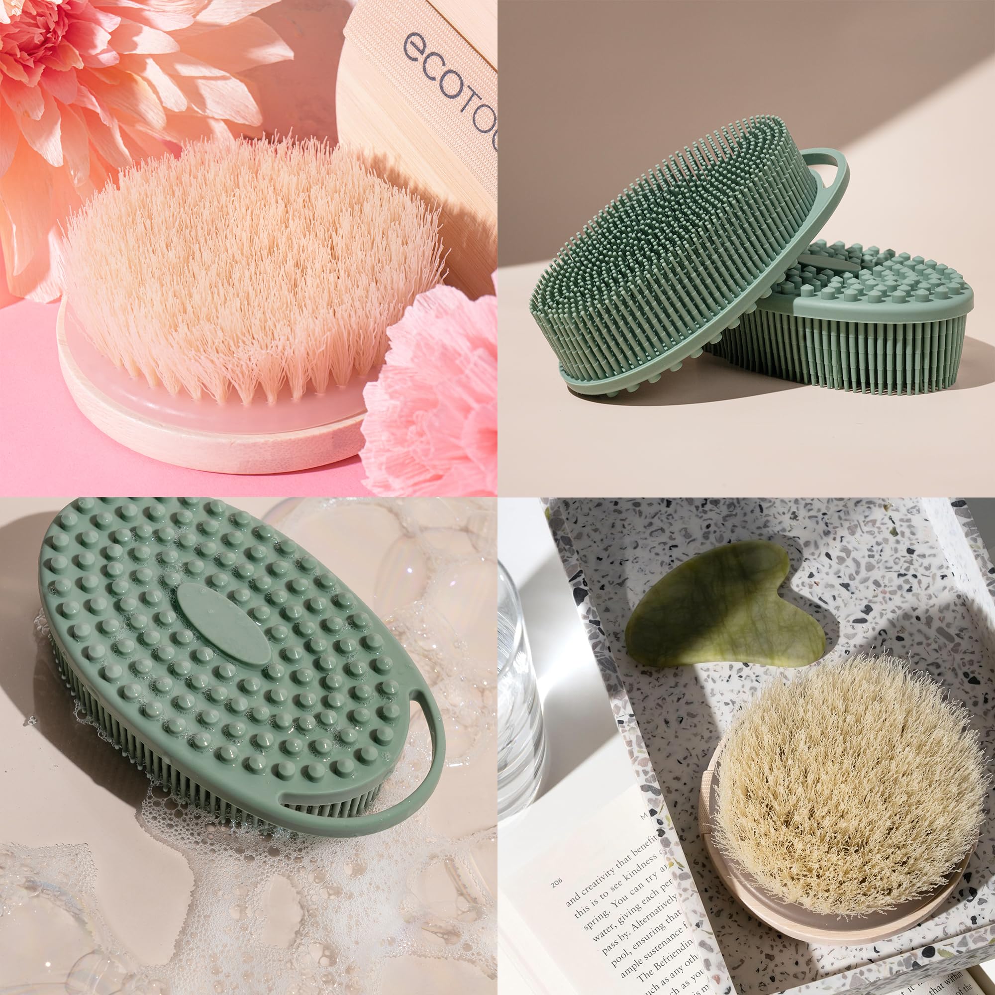 EcoTools silicone scrubber built-in handle for easy hanging