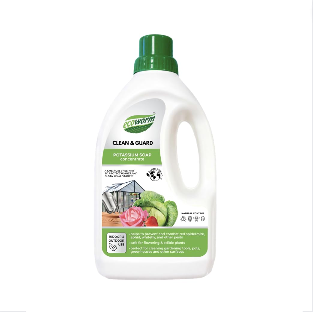 Ecoworm Potassium Soap Concentrate bottle for versatile garden dilution and use