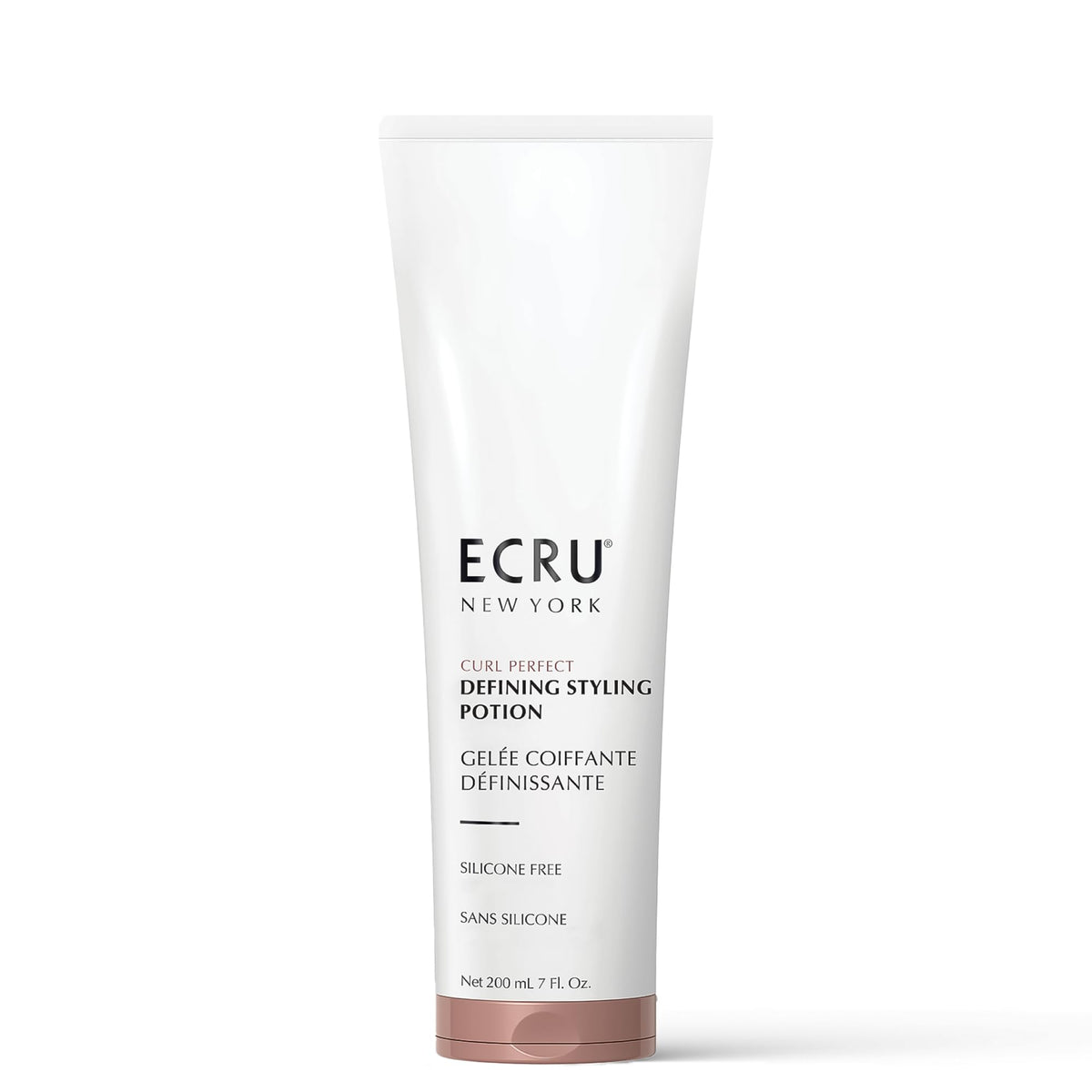 Ecru New York Curl Perfect Styling Potion bottle showing defined curls with light hold