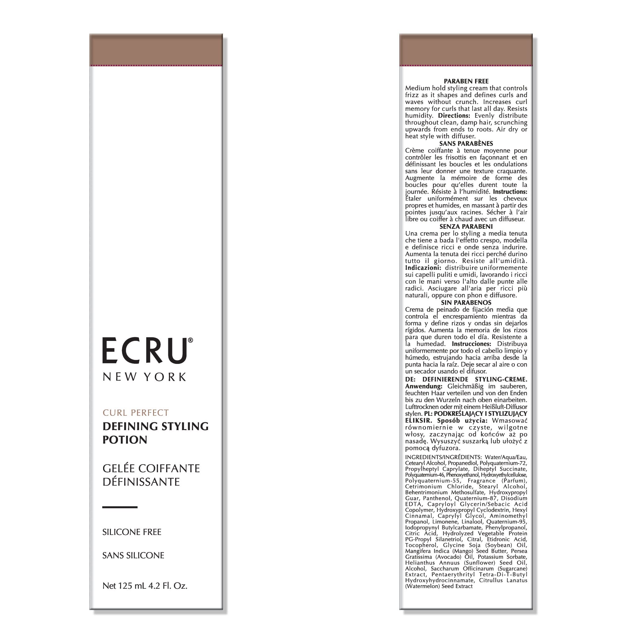Ecru New York Hair definition closeup after applying curling potion