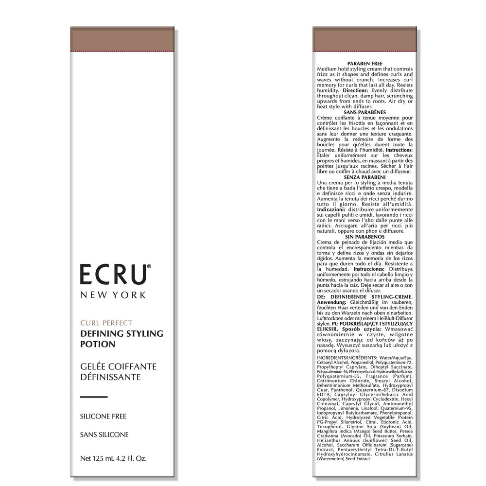 Ecru New York Hair definition closeup after applying curling potion