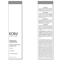 Ecru New York Restorative Conditioner being applied to hair for detangling and smoothing.