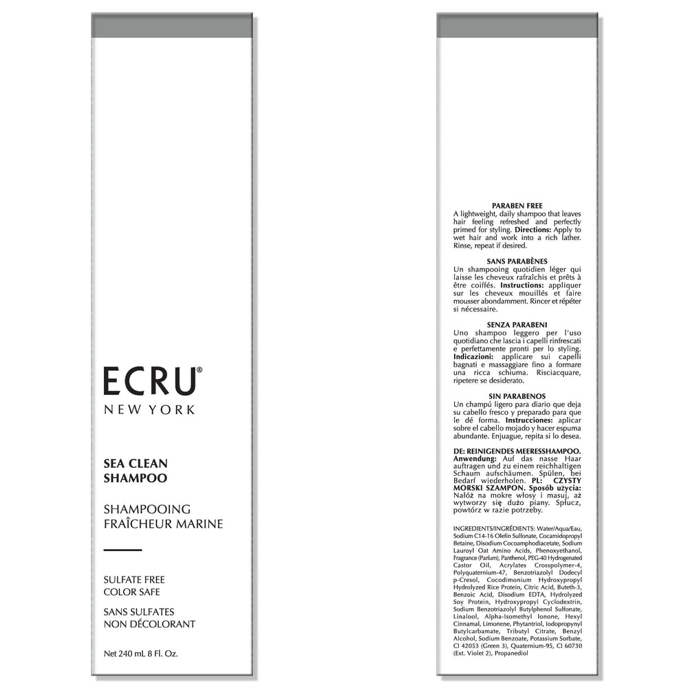 ECRU New York Sea Clean Shampoo rich lather for fuller hair.