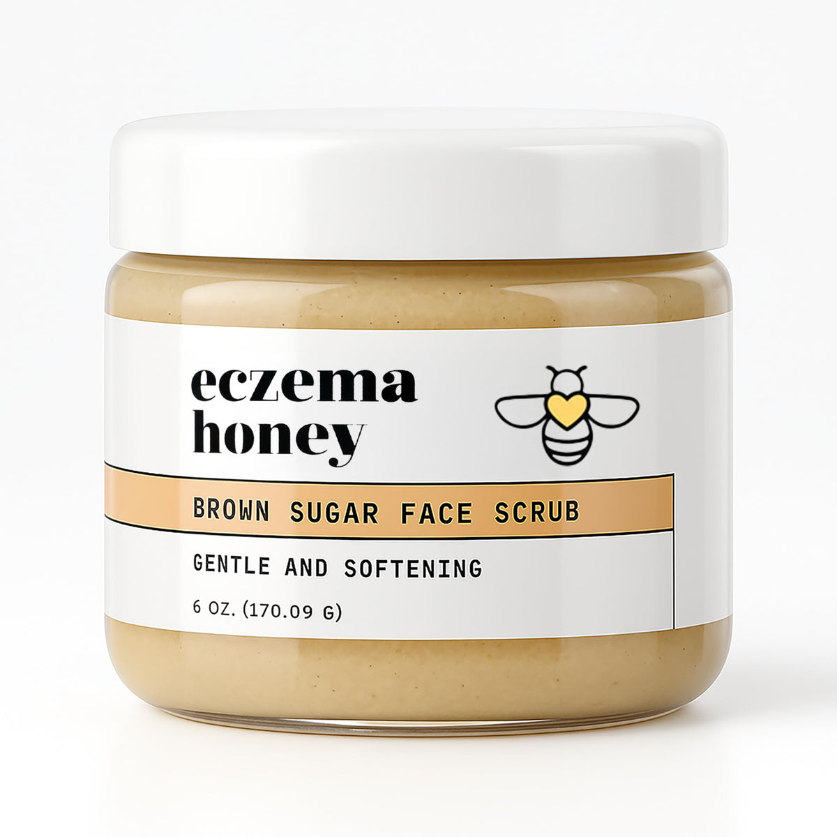 ECZEMA HONEY Brown Sugar Scrub packshot showing gentle exfoliation for sensitive skin.