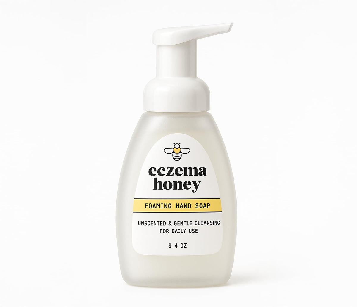 ECZEMA HONEY bottle with pump for gentle daily hand cleansing