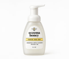 ECZEMA HONEY bottle with pump for gentle daily hand cleansing