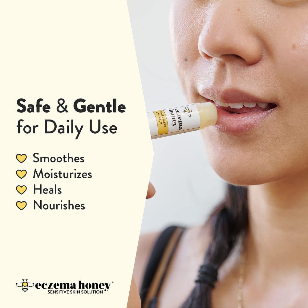 ECZEMA HONEY Honey and Beeswax Lip Care forms a protective layer on lips.