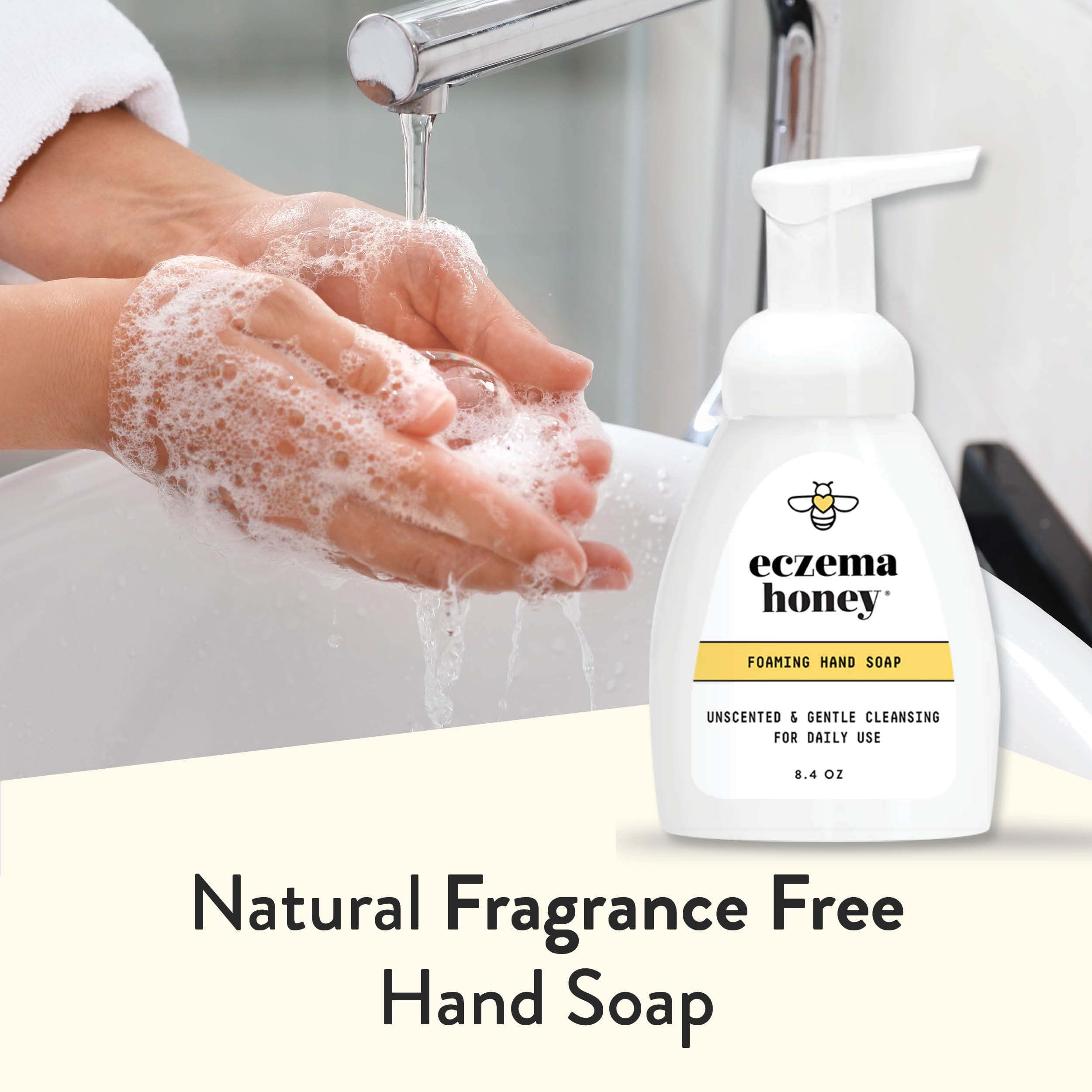 ECZEMA HONEY soap shown in kitchen and bathroom for easy use