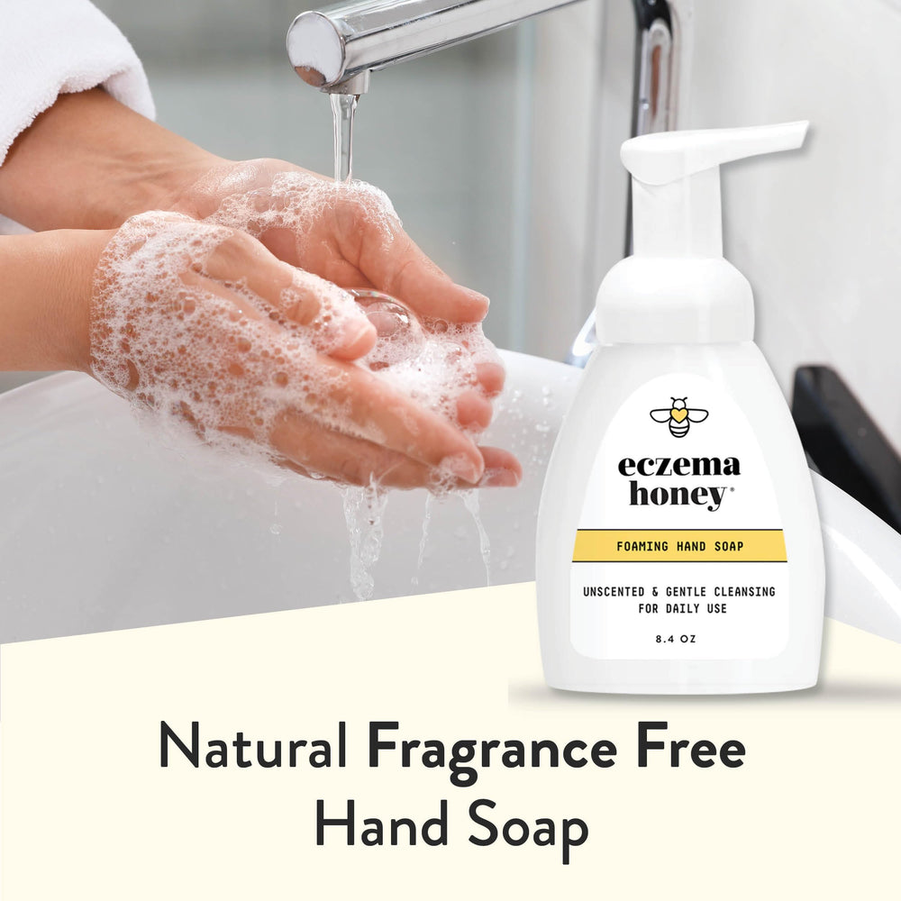 ECZEMA HONEY soap shown in kitchen and bathroom for easy use