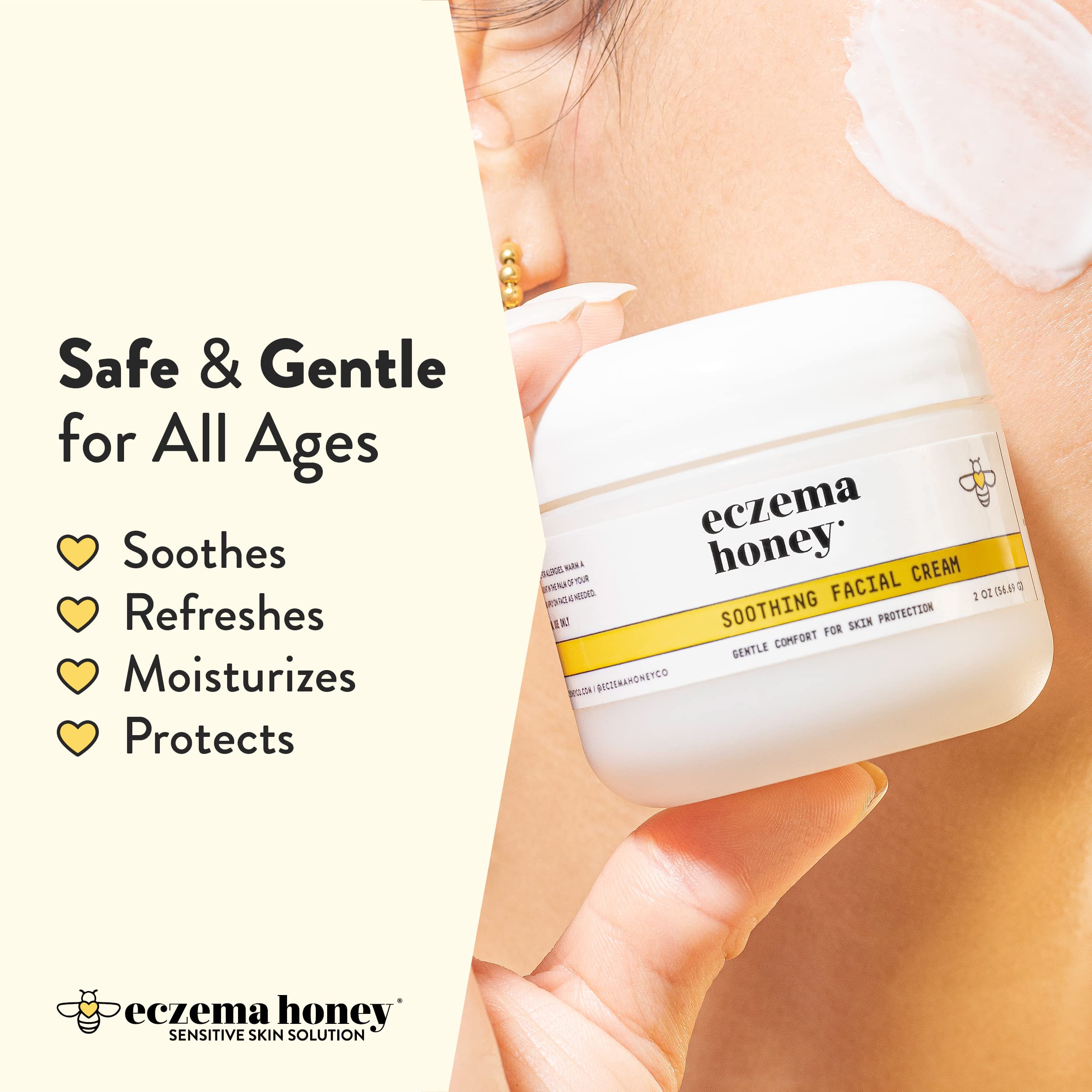 Eczema Honey ingredients highlight aloe vera and green tea for soothing care