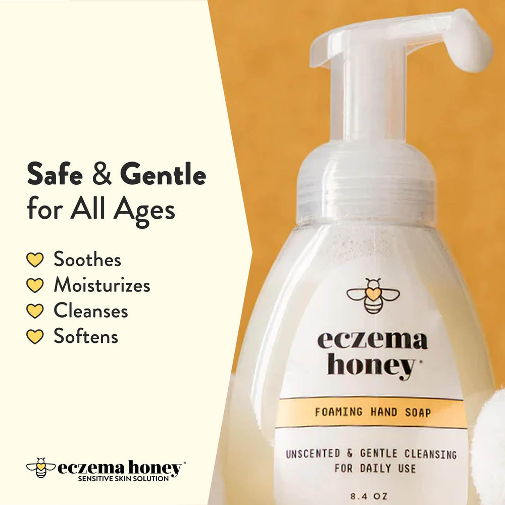 ECZEMA HONEY jar highlighting organic honey ingredient