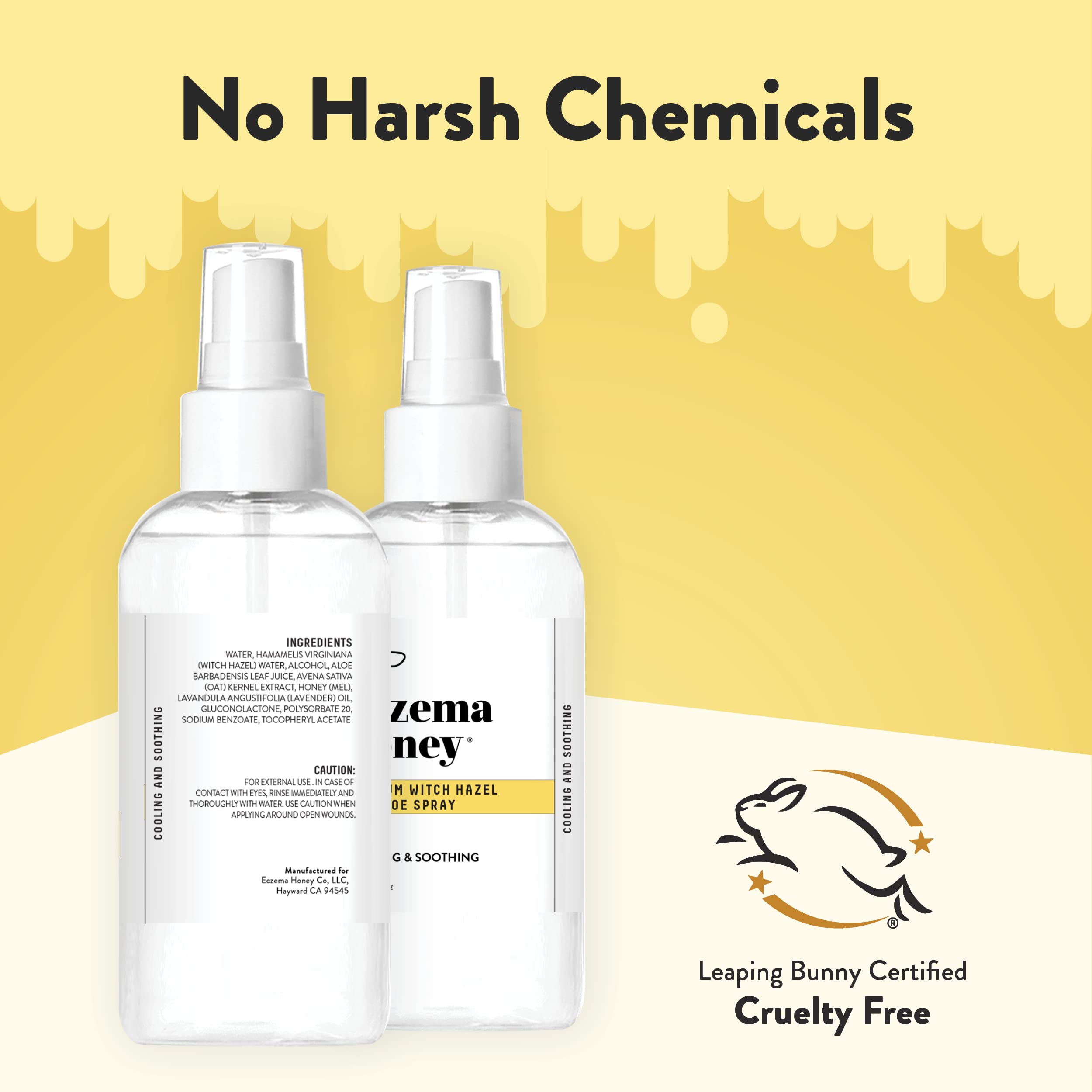 ECZEMA HONEY Premium Witch Hazel and Aloe Spray daily-use bottle in routine care.