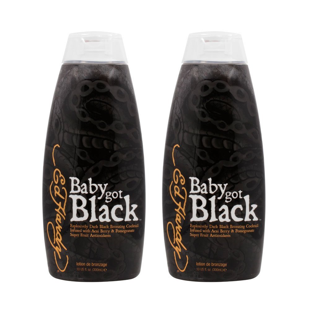 ED HARDY Baby Got Black tanning lotion bottle delivers deep, even bronzing.