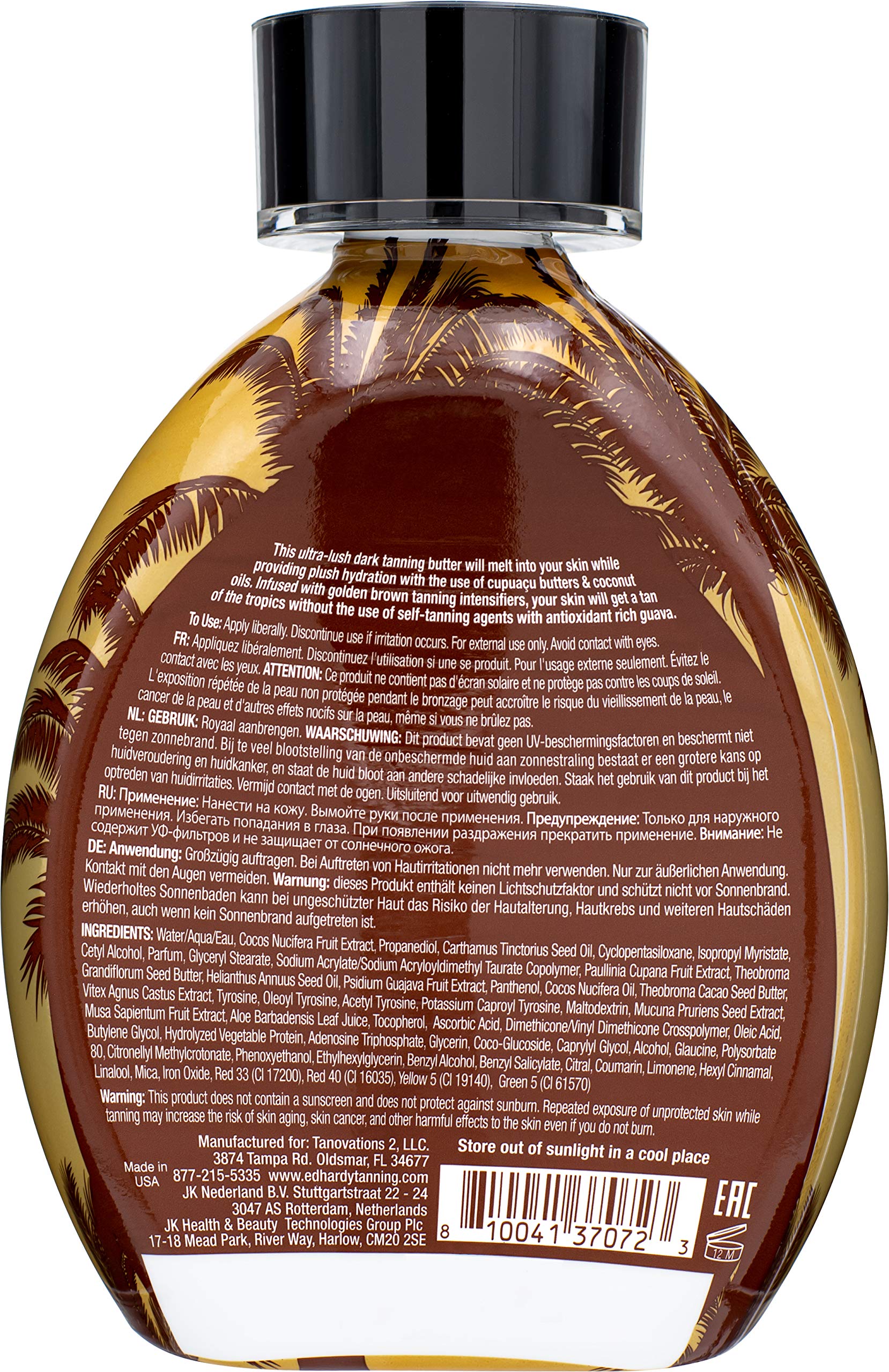ED HARDY Brazilian Browning Butter tub showing jar formula for long-lasting tan and softness