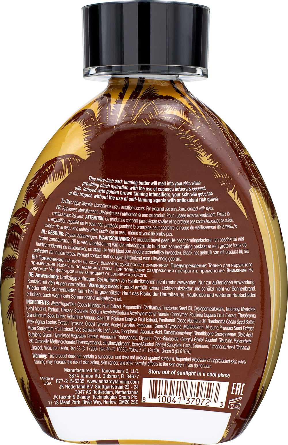 ED HARDY Brazilian Browning Butter tub showing jar formula for long-lasting tan and softness