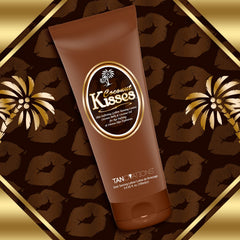 Ed Hardy Coconut Kisses Golden Tanning Lotion packaging highlights cruelty-free and gluten-free badges.