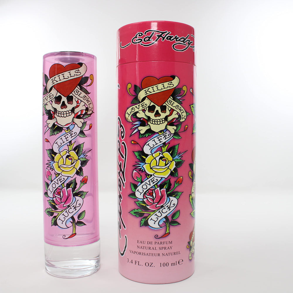 Ed Hardy for Women EDP spray demonstrates easy application and lasting scent.