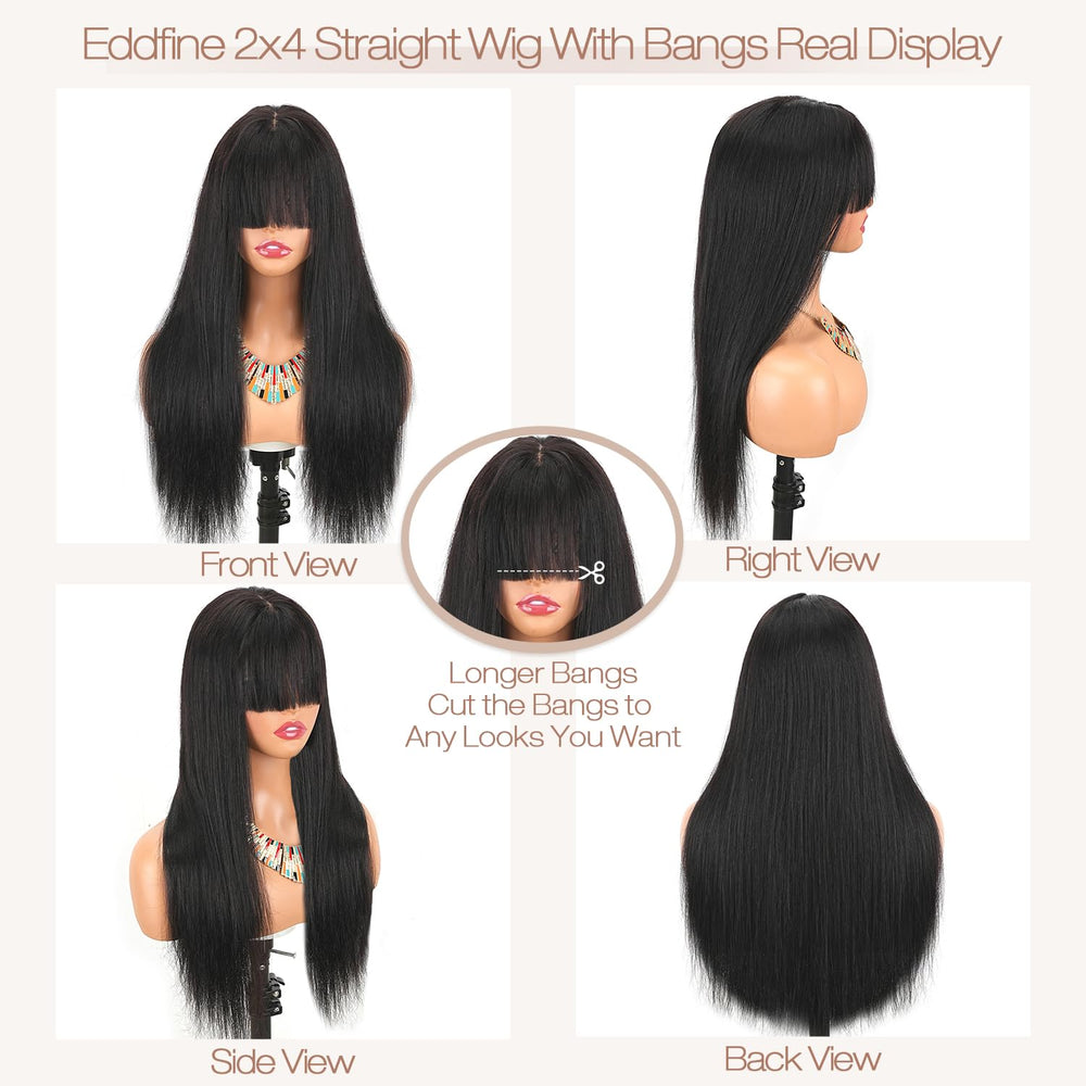 eddfine brazilian virgin straight wig—dyeable and restyle-ready