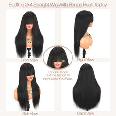 eddfine brazilian virgin straight wig—dyeable and restyle-ready