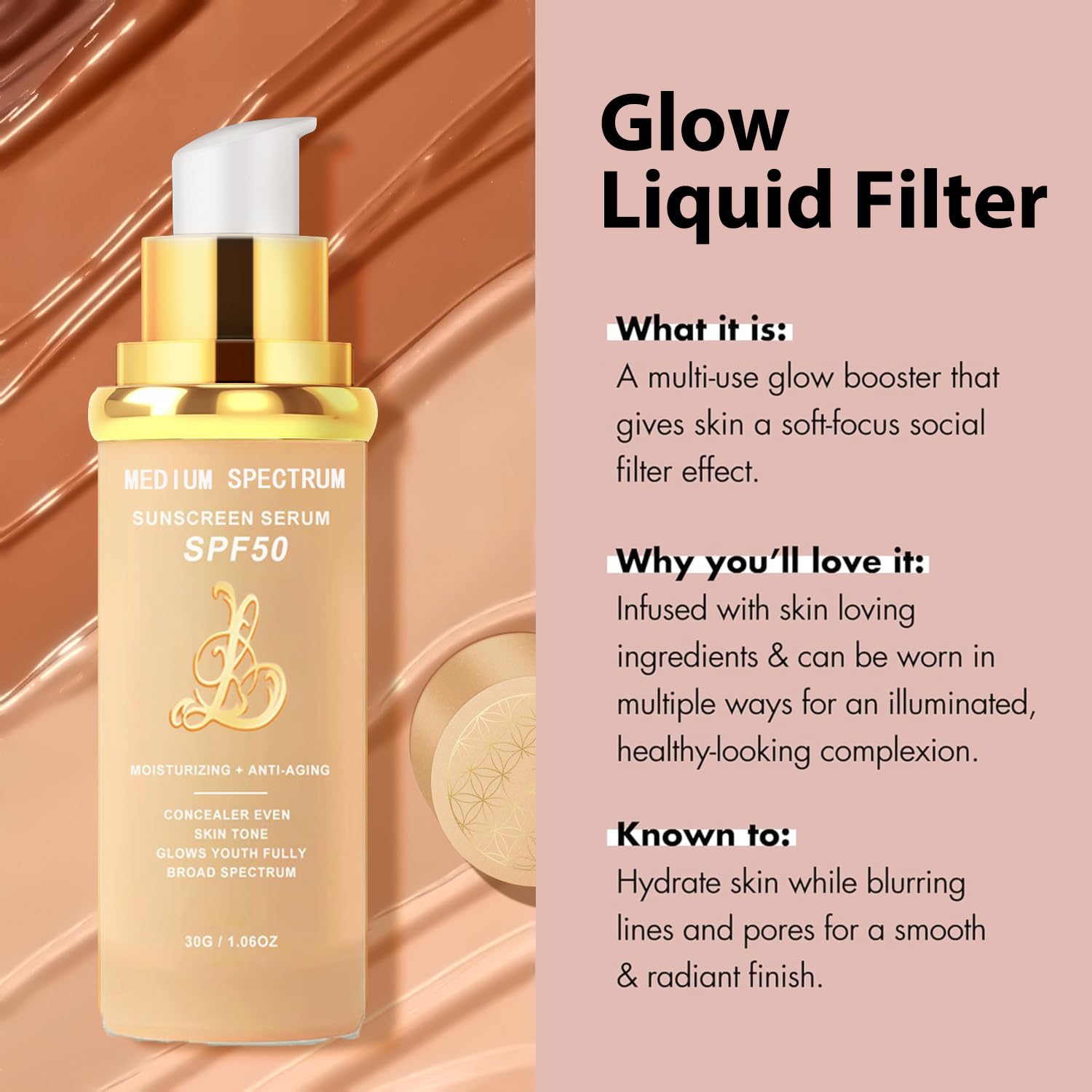 EdenEdges SPF50 sunscreen layer protects skin while maintaining a natural look.