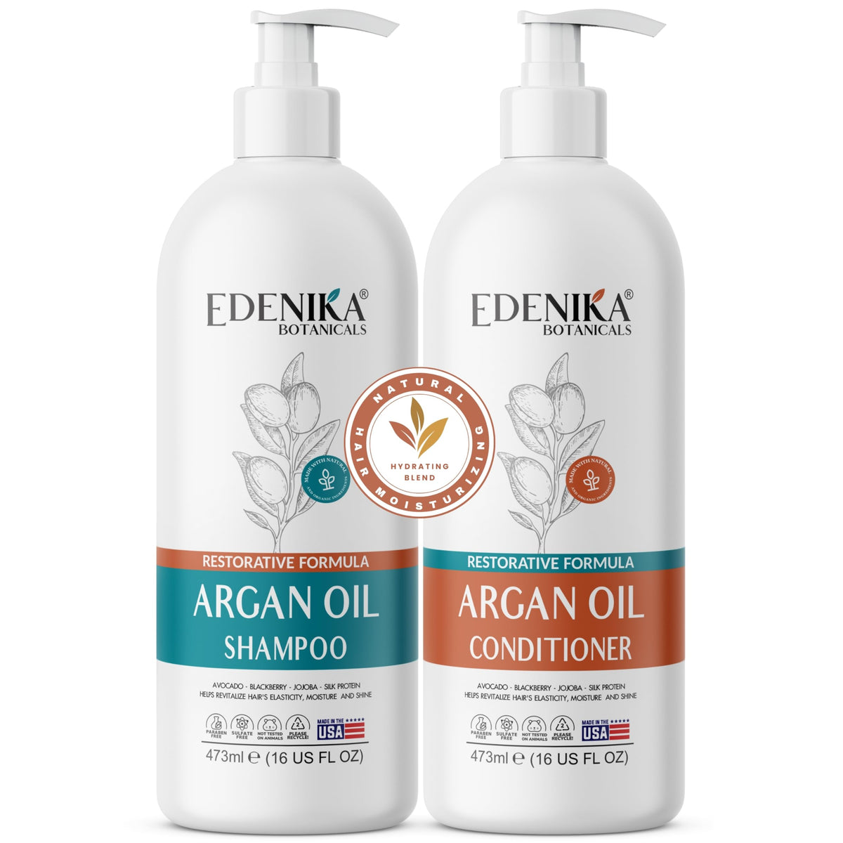 EDENIKA BOTANICALS Argan Oil Shampoo bottle delivers deep hydration and nourishment