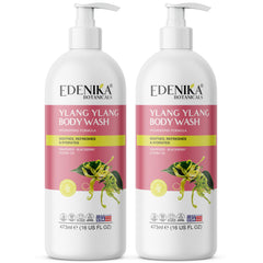 EDENIKA BOTANICALS Ylang Ylang Body Wash bottle offers soothing lather for sensitive skin