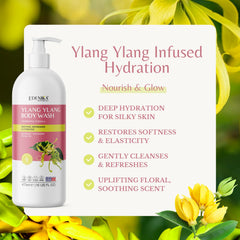 EDENIKA BOTANICALS Ylang Ylang Body Wash pump demonstrates easy daily cleansing