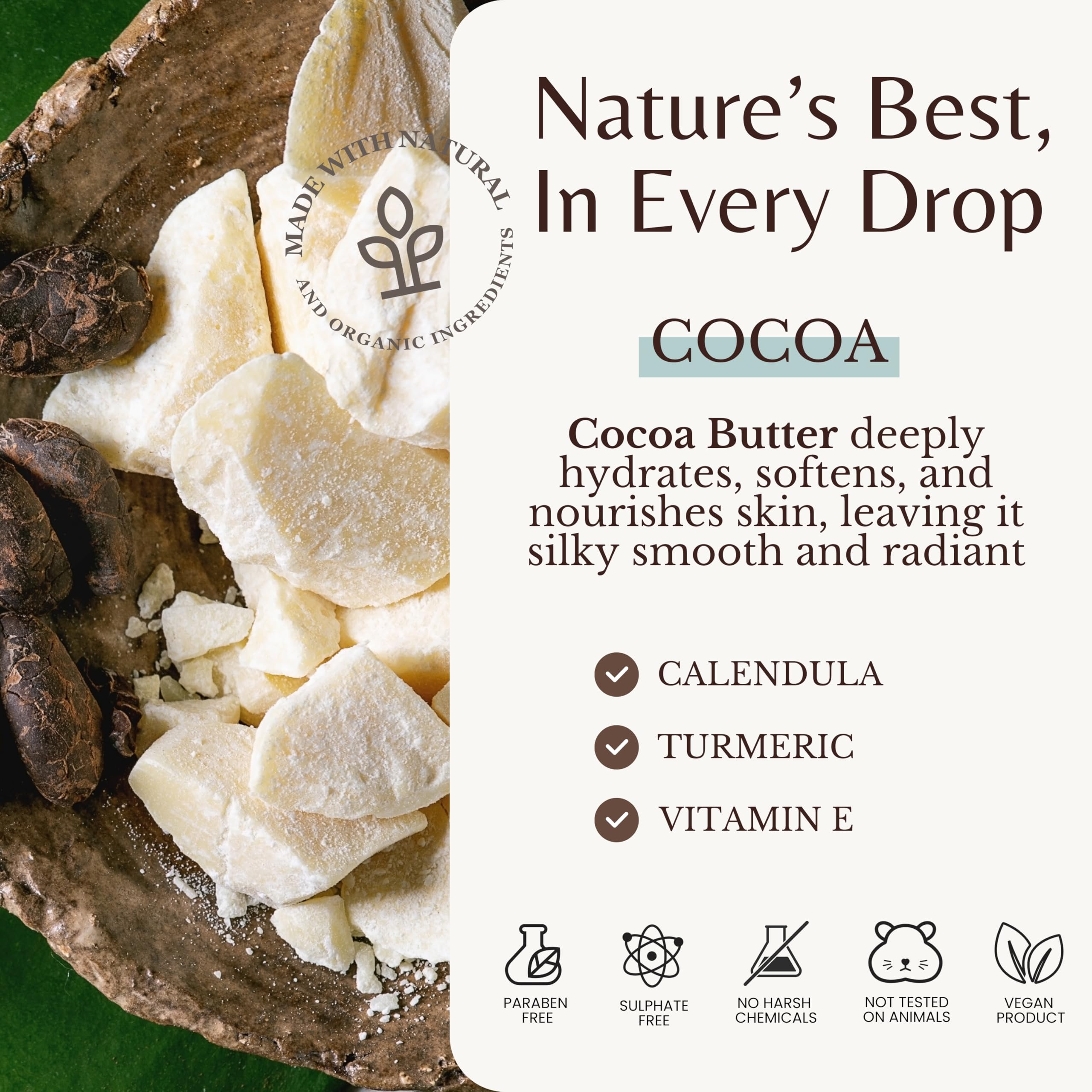 EDENIKA Cocoa Butter Body Wash foam closeup shows rich lather for gentle cleansing