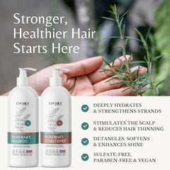 EDENIKA BOTANICALS rosemary conditioner bottle—smooths hair for easier detangling.