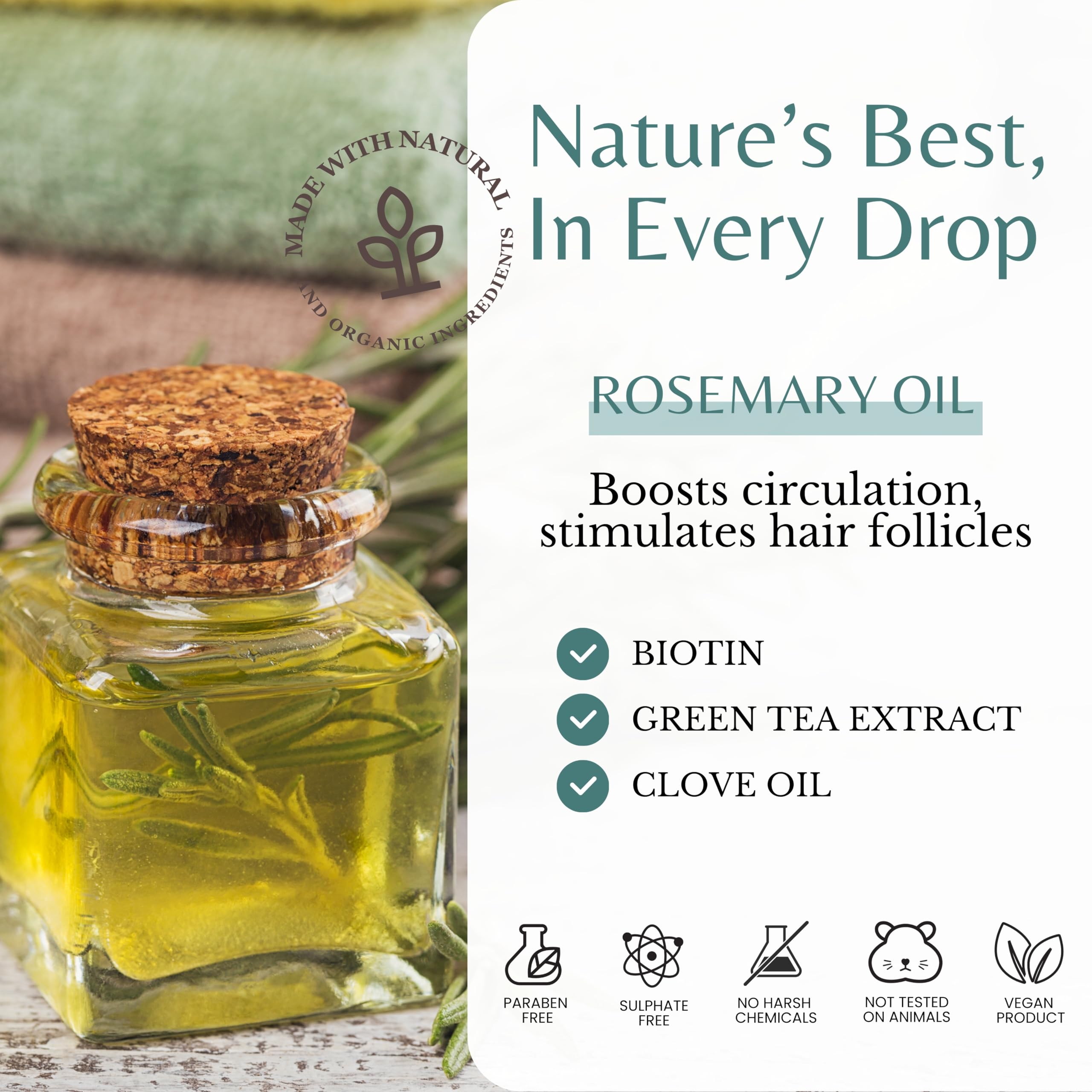 EDENIKA BOTANICALS rosemary conditioner label closeup—sulfate-free formula details.
