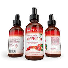 Eden's Semilla rosehip oil in amber glass bottle for premium skincare.