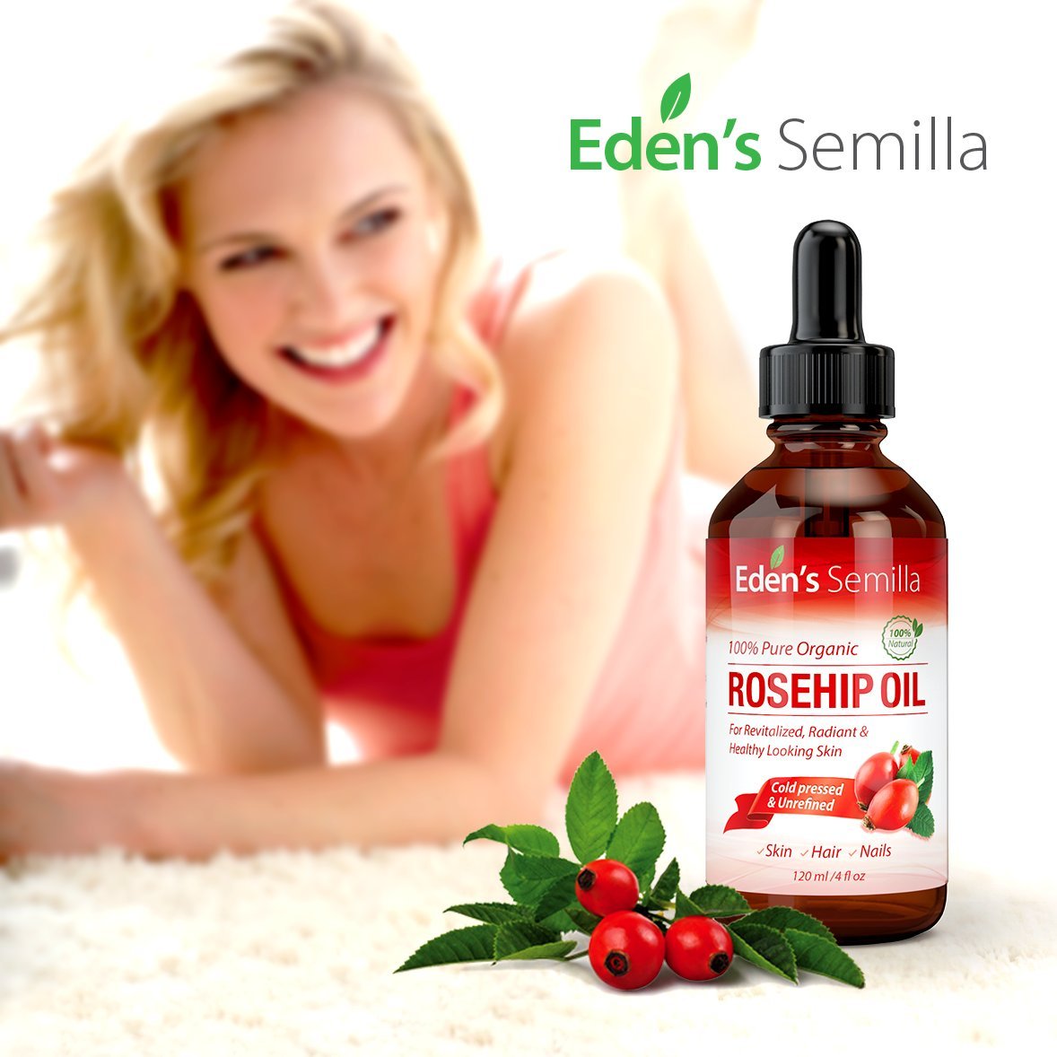 Eden's Semilla packaging highlights purity and sustainability for skincare.