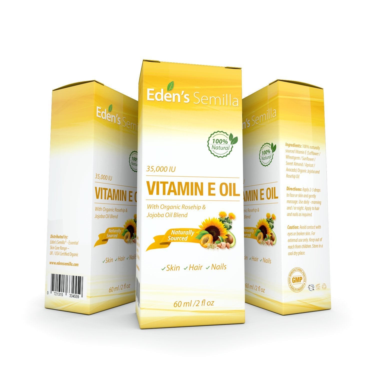 Eden's Semilla vitamin e application closeup showing fast absorption.