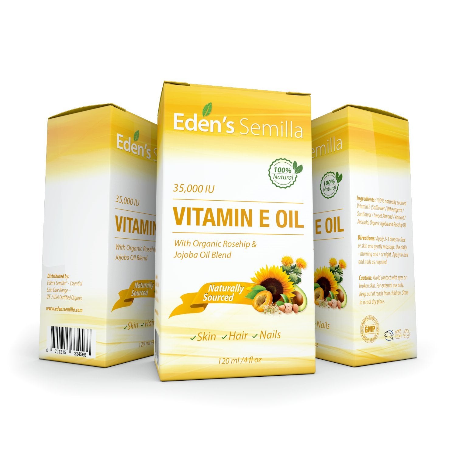 Edens Semilla Vitamin E Oil with rosehip and jojoba blend for nourishing skin