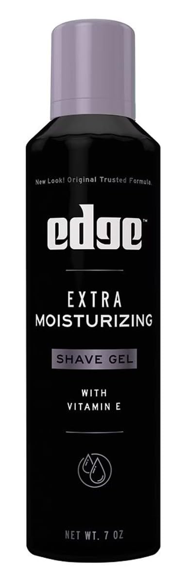 Close-up of Edge Shave Gel cooling conditioners for refreshing post-shave feel