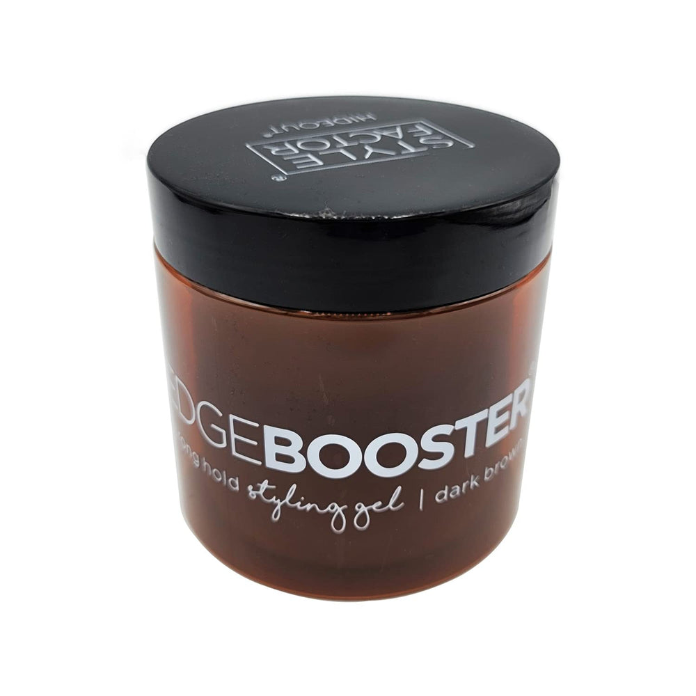 EDGEBOOSTER Hideout styling gel bottle back label detailing ingredients and oil infusion.