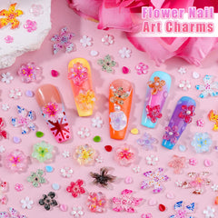 EditTime Hawaii hibiscus charms in resin for effortless nail art accents.