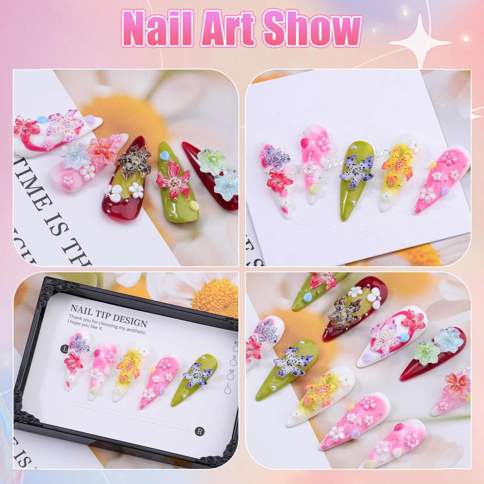 EditTime Hawaii hibiscus flower charms for crafting beyond nails.