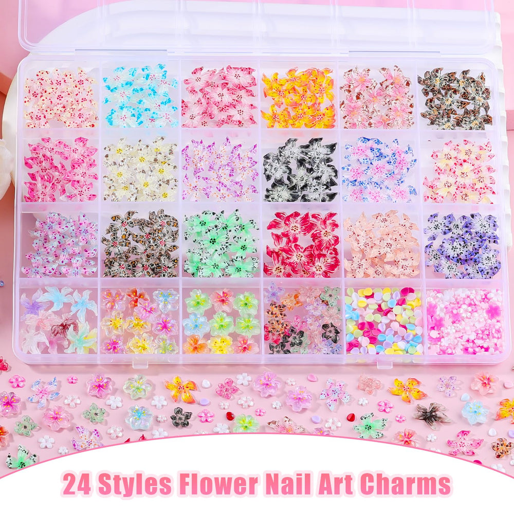 EditTime Hawaii hibiscus resin petals add texture to nails and crafts.