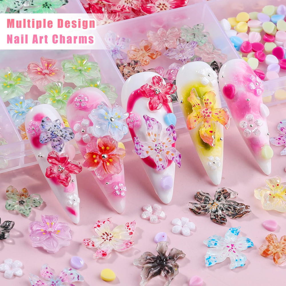 EditTime Hawaii hibiscus flatback charms ideal for nail decoration and crafts.